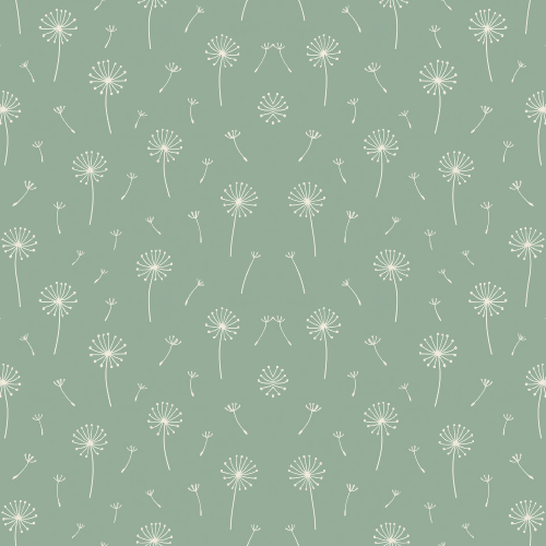 Minimal and Modern - Minimal Dandelion Silhouettes In Soft Ivory On Sage - Pattern - Digital File Digital My Custom Designs PDF