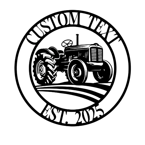 Tractor Custom Text - Metal Sign - Home Decor - Digital File Digital My Custom Designs ZIP File
