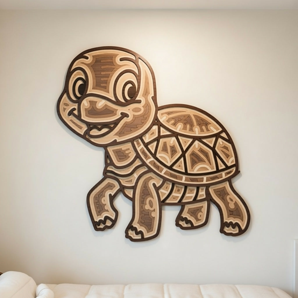 Line Design Turtle - Layered Wall Home Decor - Digital File Digital My Custom Designs