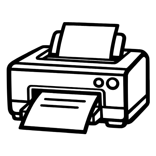 Cartoon Printer Sketch - Vector Graphics - Digital File