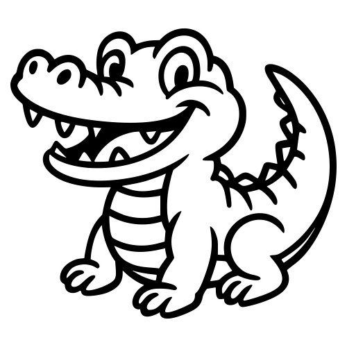 Cartoon Crocodile Smiling - Digital File - XCS Friendly Digital My Custom Designs PDF