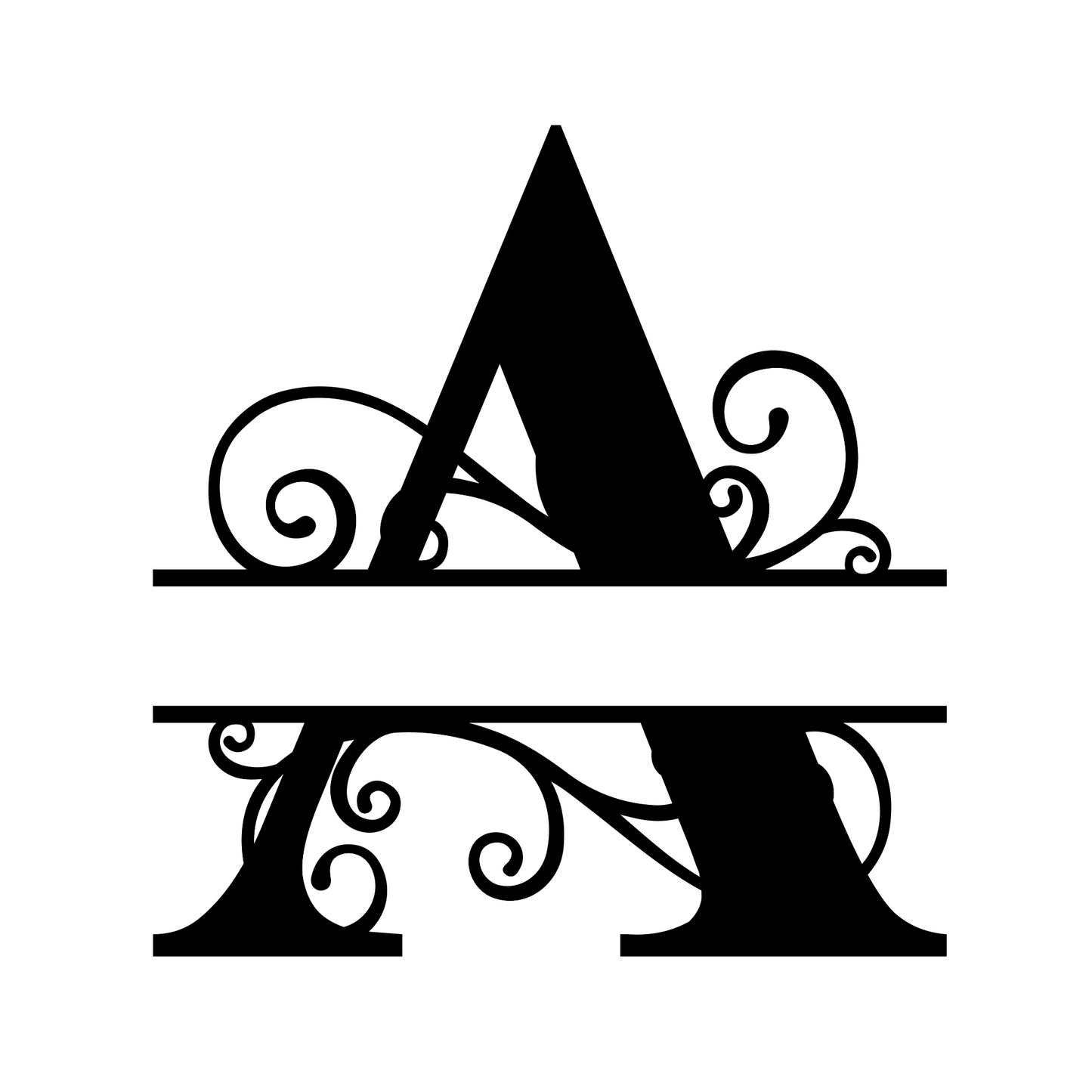A - Monogram Vines Ornamental - Digital File Digital My Custom Designs ZIP File