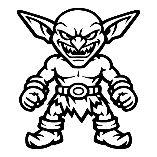Goblin Outline - Vector Graphics - Digital File Digital My Custom Designs PDF