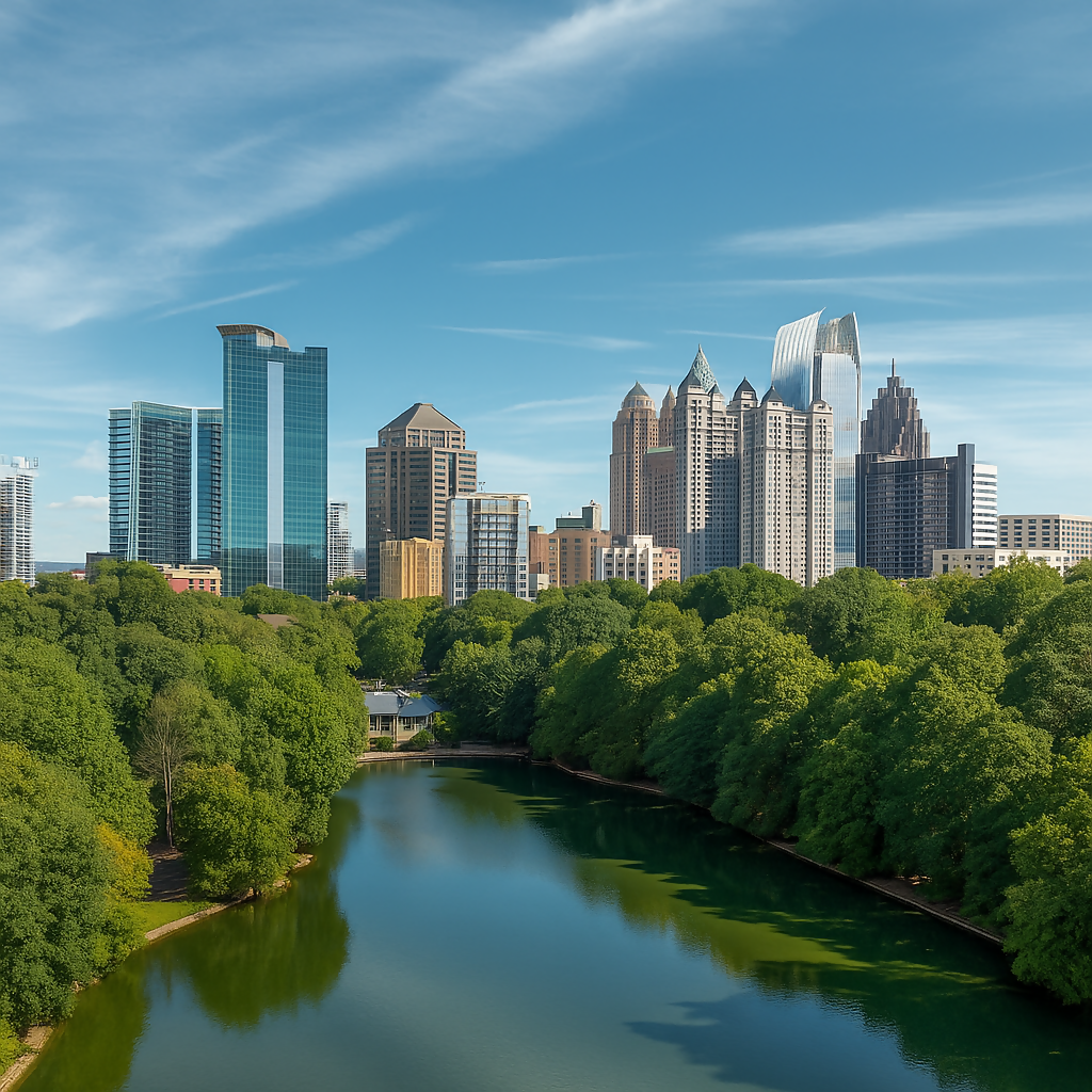 Lake Clara Meer - Piedmont Park - Georgia United States - Rendered - Digital File Digital My Custom Designs PDF