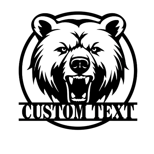 Bear Growl - Metal Sign / Home Decor - Digital File Digital My Custom Designs ZIP File