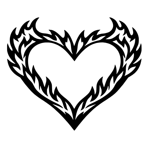 Flame Heart Shape - Digital File - XCS Friendly Digital My Custom Designs PDF