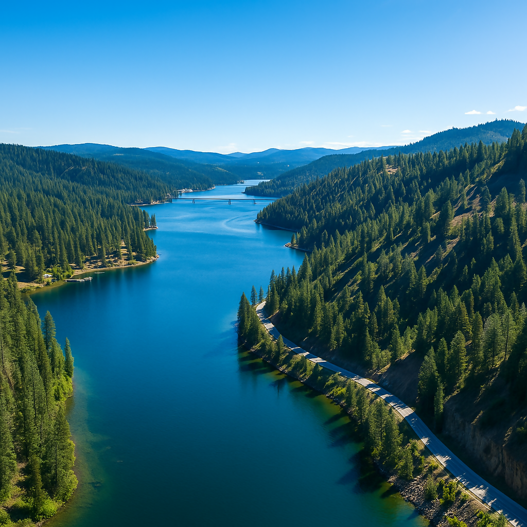 Lake Coeur d'Alene - Idaho United States - Rendered - Digital file Digital My Custom Designs PDF