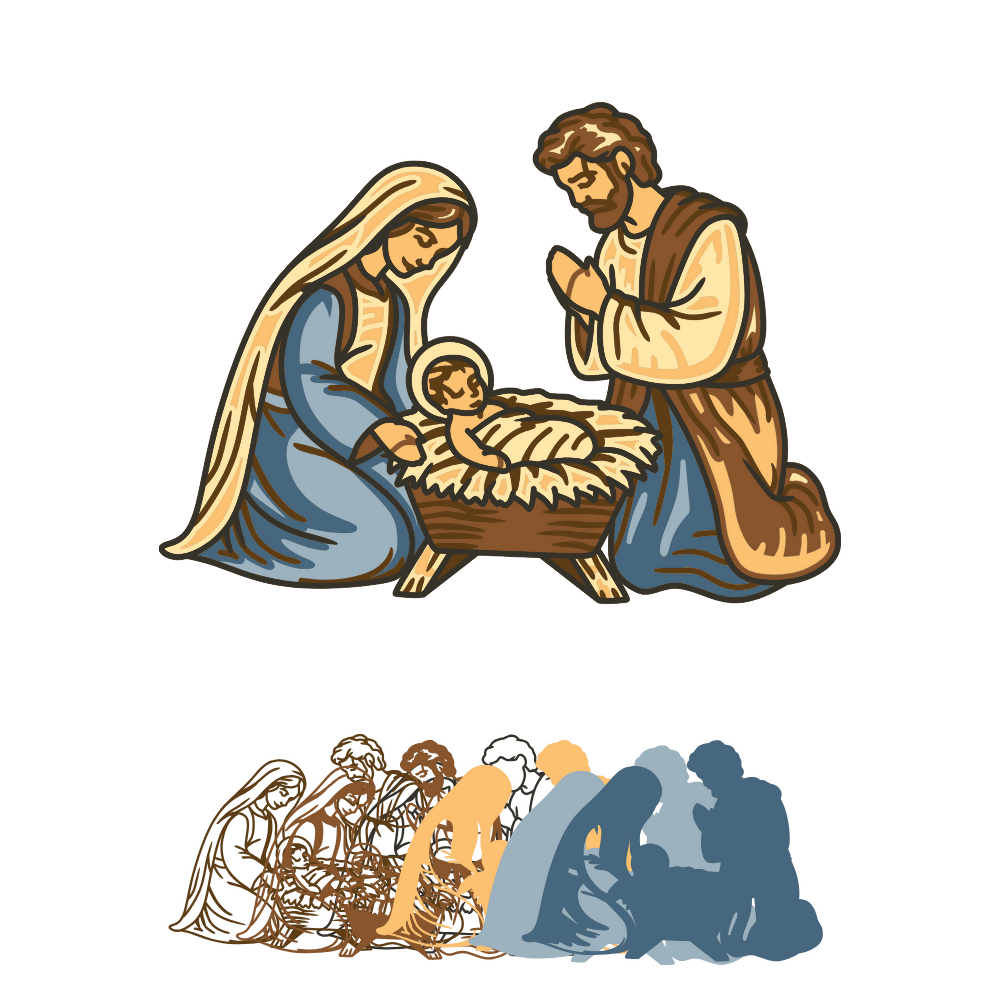 Baby Jesus - Layered Line Designs - Digital File Digital My Custom Designs ZIP File