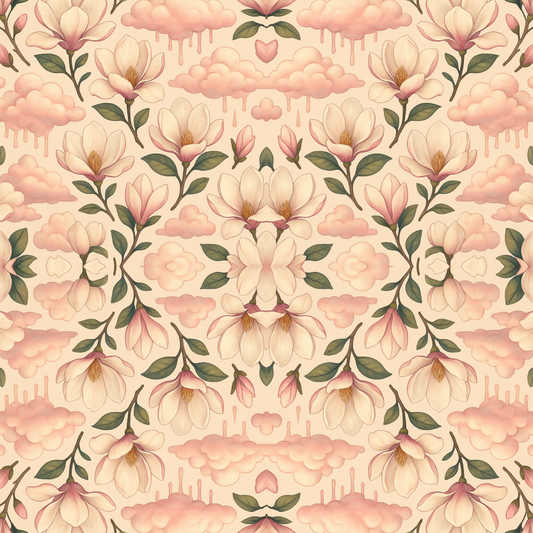 Floral and Botanical - Light Drip Magnolia Clouds - Pattern - Digital File Digital My Custom Designs PDF