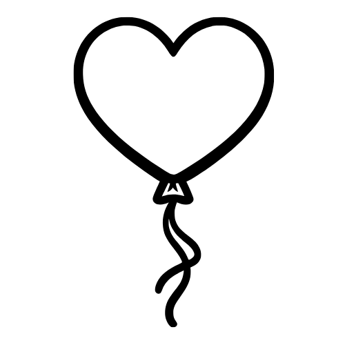 Cartoon Heart Balloon - Digital File - XCS Friendly