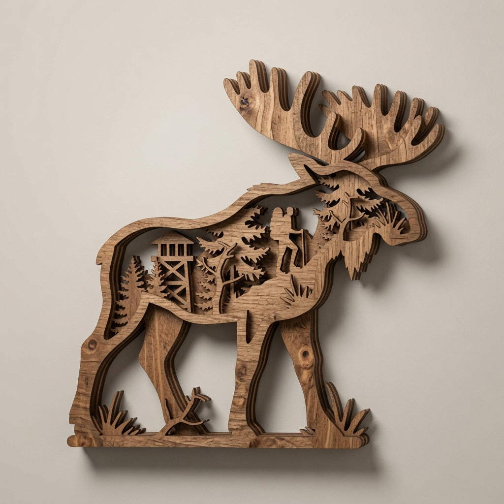 Moose - Wilderness - Layered Nature Design - Digital File