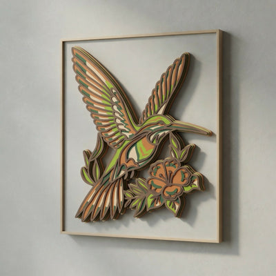 Layered Line Design - Framed Wall Art - Hummingbird - Digital File Digital My Custom Designs ZIP File