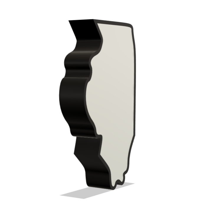 3D Printed Illinois Wall Lightbox - United States Product My Custom Designs