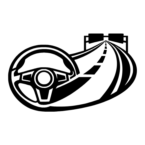 Steering Wheel Turning Into a Highway Design - Vector Graphics - Digital File