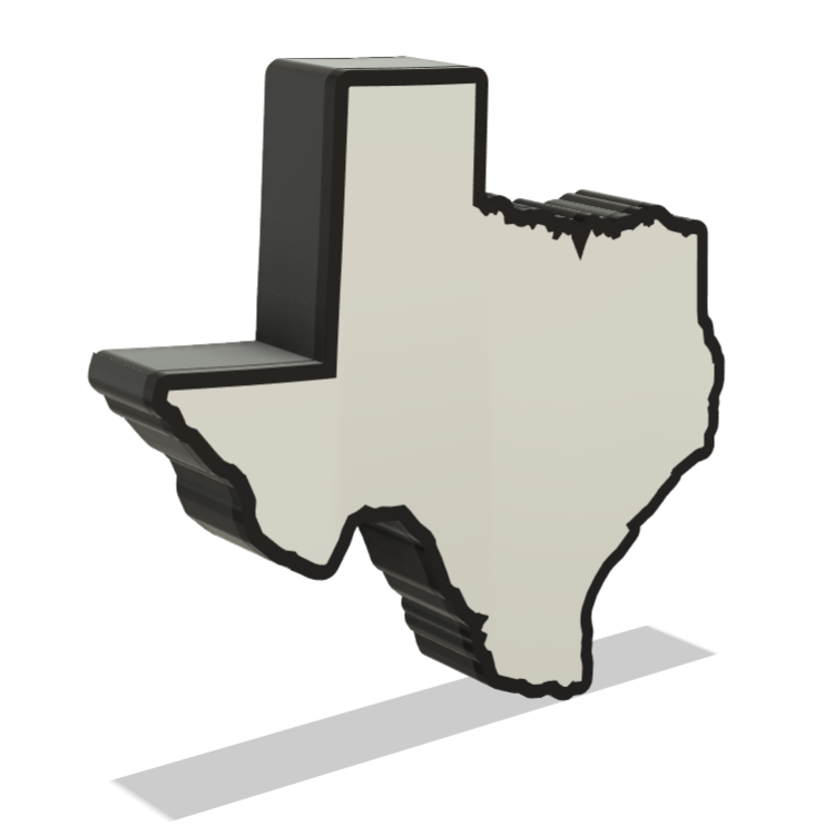 3D Printed Texas Wall Lightbox - United States Product My Custom Designs