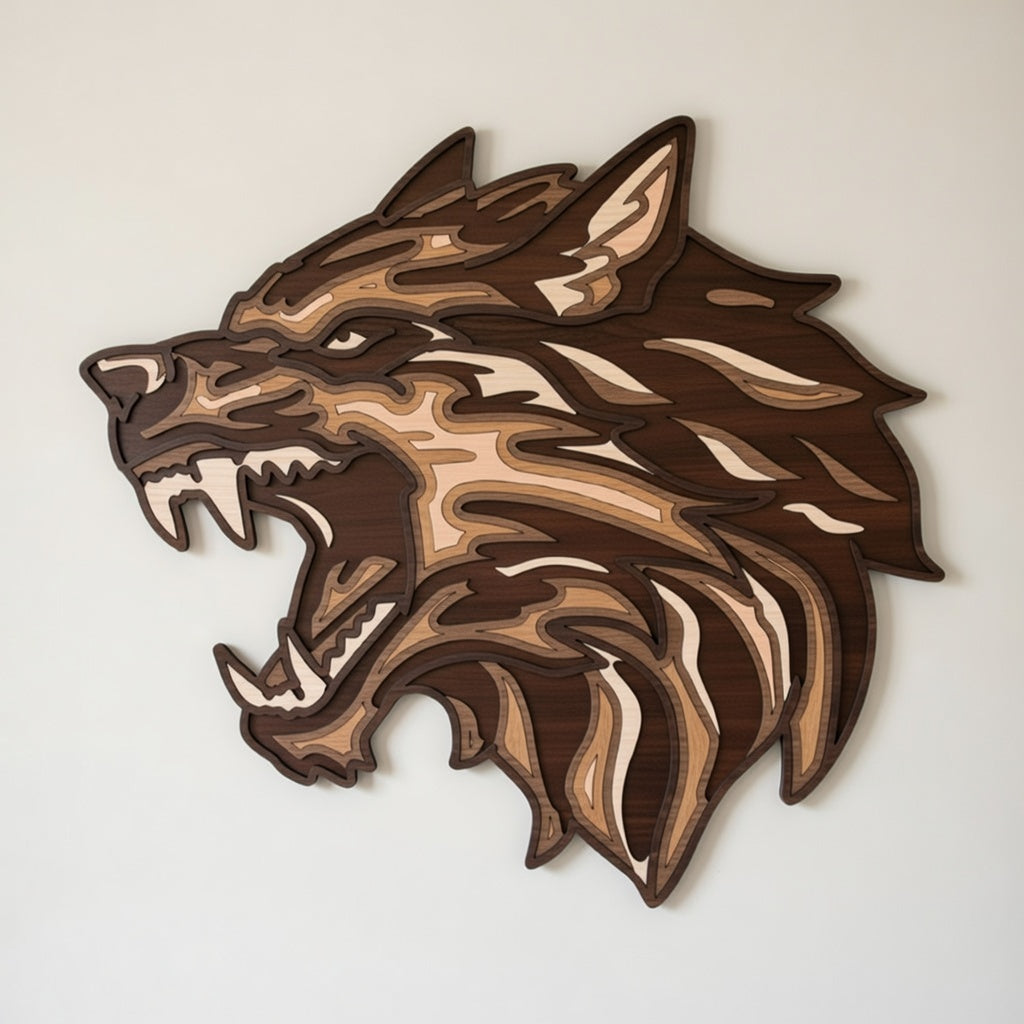 Line Design Wolf - Layered Wall / Home Decor - Digital File Digital My Custom Designs
