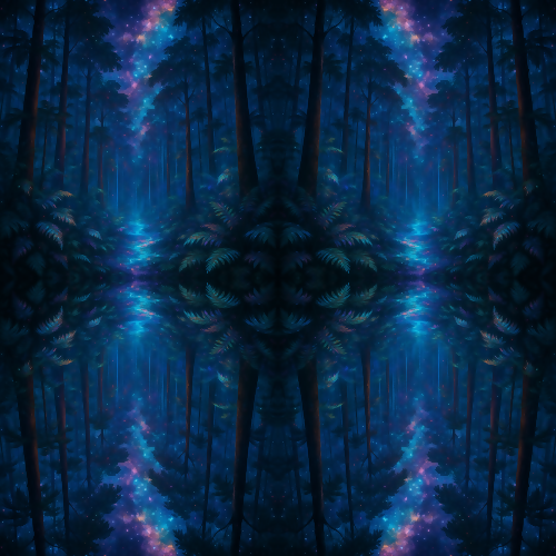 Nature and Landscape - Cosmic Rain Forest With Holographic Mist - Pattern - Digital File Digital My Custom Designs PDF
