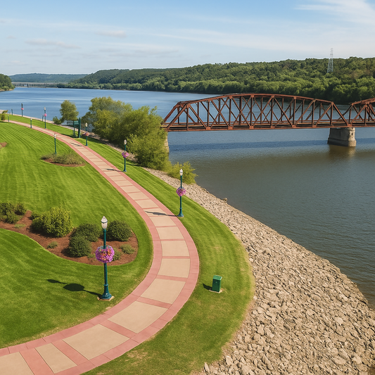 Mississippi Riverwalk (Dubuque) - Iowa United States - Rendered - Digital File Digital My Custom Designs PDF