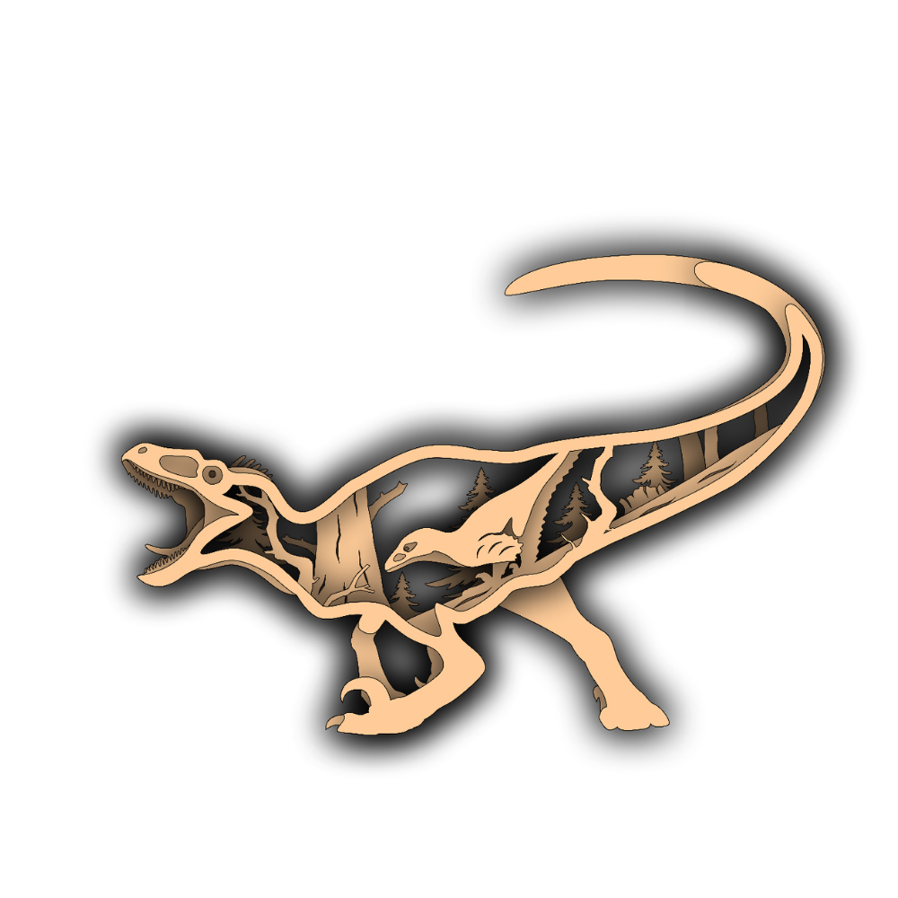 Raptor - Layered Nature Design - Dinosaurs - Digital File Digital My Custom Designs SVG