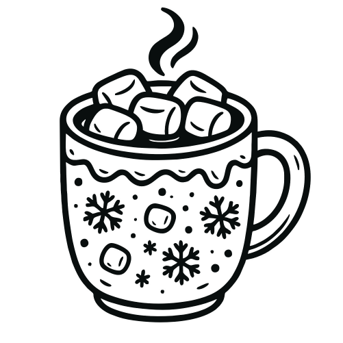 Mug of Cocoa with Marshmallows - Digital File - XCS Friendly Digital My Custom Designs PDF