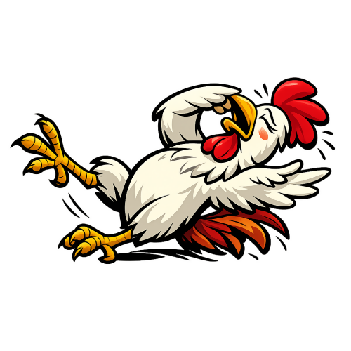 Humor & Whimsy - Dramatic Chicken - T Shirt Designs - Digital File
