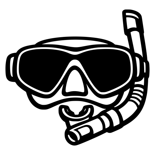 Diving Mask with Snorkel Design - Vector Graphics - Digital File Digital My Custom Designs PDF