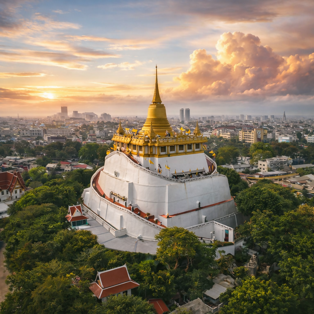 The Golden Mount (Wat Saket) - Bangkok Thailand - Asia - Rendered - Digital File Digital My Custom Designs PDF