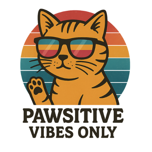 Pawsitive Vibes Only - Humor & Whimsy - Digital File