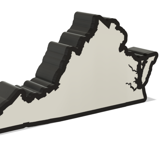 Virginia Wall Lightbox - United States - 3D Printed Product My Custom Designs