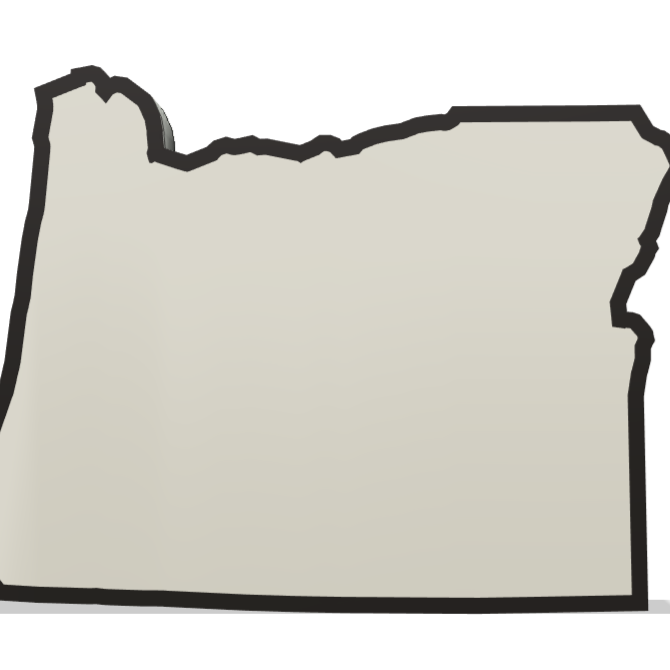Oregon Wall Lightbox - United States - 3D Printed Product My Custom Designs