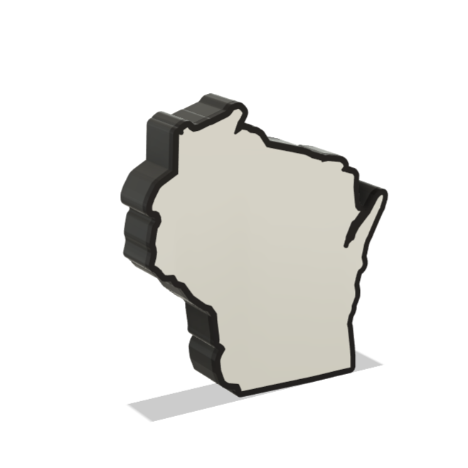 Wisconsin Wall Lightbox - United States - 3D Printed Product My Custom Designs