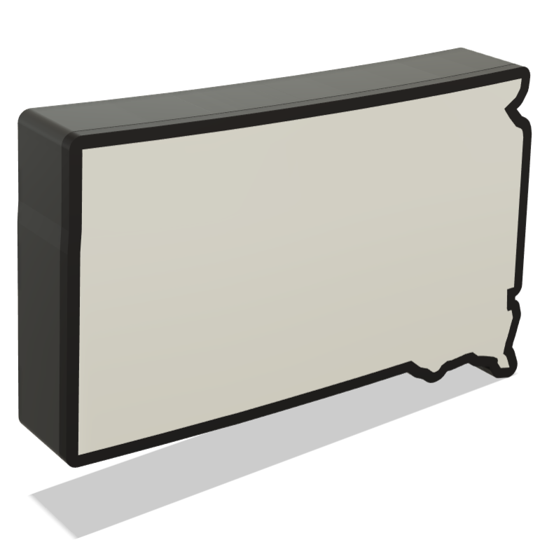 South Dakota Wall Lightbox - United States - 3D Printed Product My Custom Designs