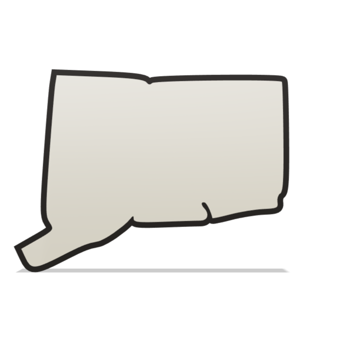 3D Printed Connecticut Wall Lightbox - United States Product My Custom Designs PLA Full Colour