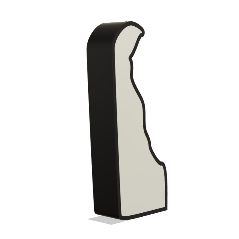 3D Printed Delaware Wall Lightbox - United States Product My Custom Designs