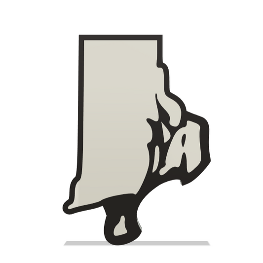 Rhode Island Wall Lightbox - United States - 3D Printed Product My Custom Designs