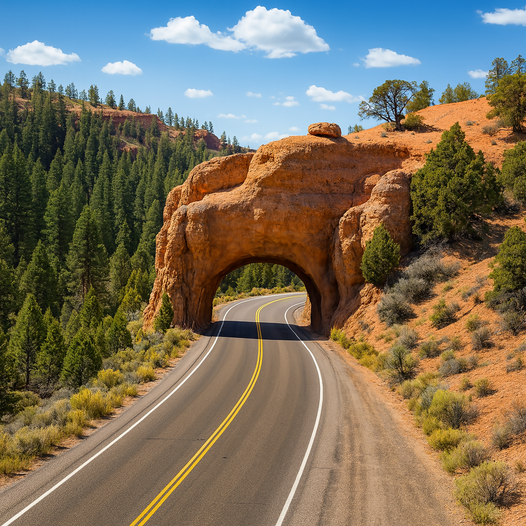Red Canyon Tunnel - Scenic Byway 12 - Utah United States - Rendered - Digital File Digital My Custom Designs PDF