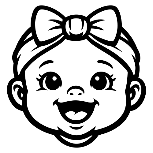Baby with Bow - Vector Graphics - Digital File Digital My Custom Designs PDF
