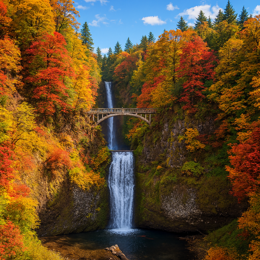 Multnomah Falls - Columbia River Gorge - Oregon United States - Rendered - Digital File