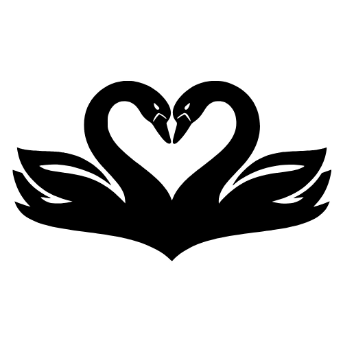 Swans Forming a Heart Silhouette - Digital File - XCS Friendly Digital My Custom Designs PDF