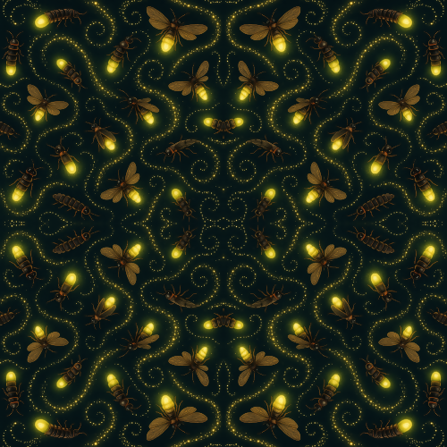 Kids and Playful - Glow Worms And Fireflies With Sparkling Trails - Pattern - Digital File Digital My Custom Designs PDF