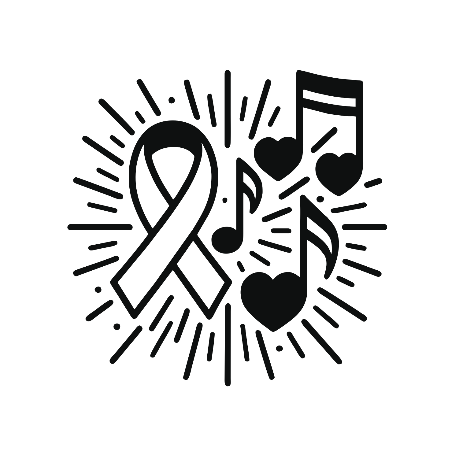 Awareness Music Notes - Digital File - XCS Friendly Digital My Custom Designs PNG