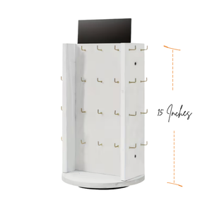 40 Hook Rotating 360 Earring Display Stand - Seller Supplies My Custom Designs White