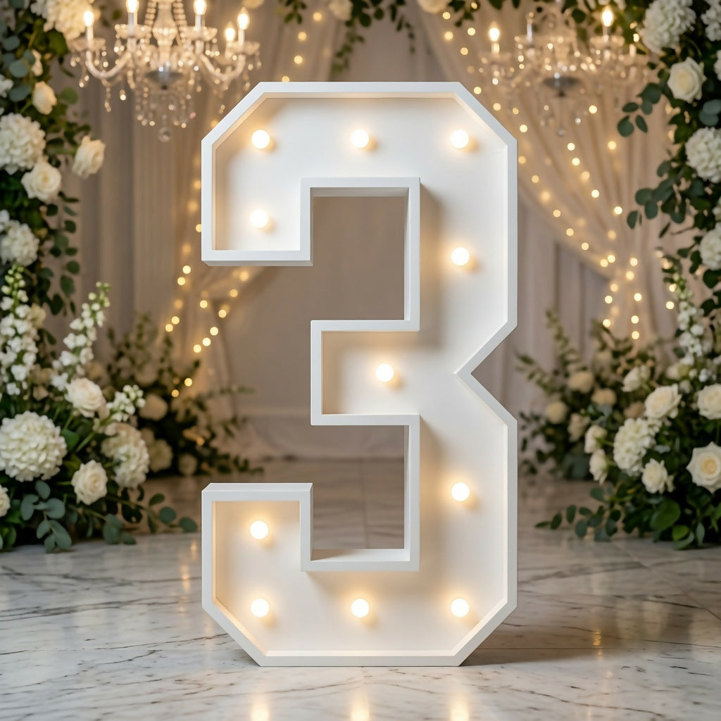 #3 Marquee Number Templates - 3D Projects - Digital File - ZIP File - Digital