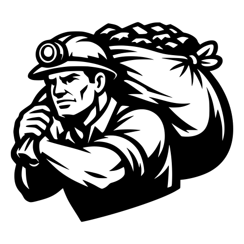 Miner Carrying Coal Bag - Vector Graphics - Digital File Digital My Custom Designs PDF