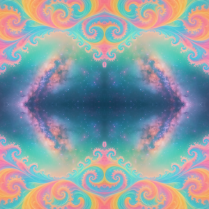 Space and Cosmic - Milky Way Fractal Waves In Candy Colors - Pattern - Digital file