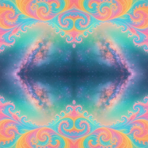 Space and Cosmic - Milky Way Fractal Waves In Candy Colors - Pattern - Digital file Digital My Custom Designs PDF