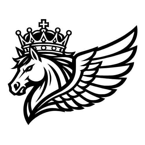 Pegasus Crown Sketch - Vector Graphics - Digital File Digital My Custom Designs PDF