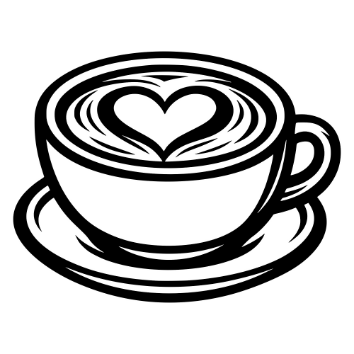 Heart in Latte Art Design - Digital File - XCS Friendly