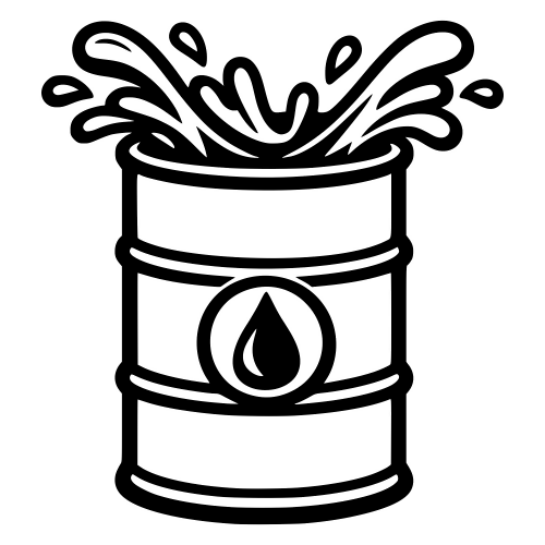 Oil Barrel with Splash - Vector Graphics - Digital File Digital My Custom Designs PDF