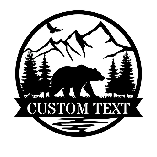 Bear Eagle Mountains - Metal Sign / Home Decor - Digital File Digital My Custom Designs ZIP File